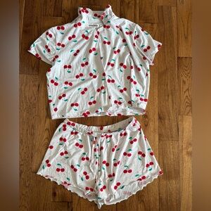 Cherry Print Women's Pajama Set